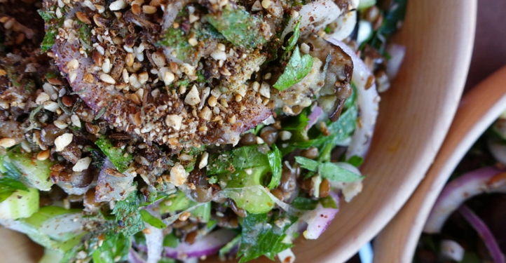 Salade d’aubergine rôtie et de lentilles 1 - Le Progrès Egyptien