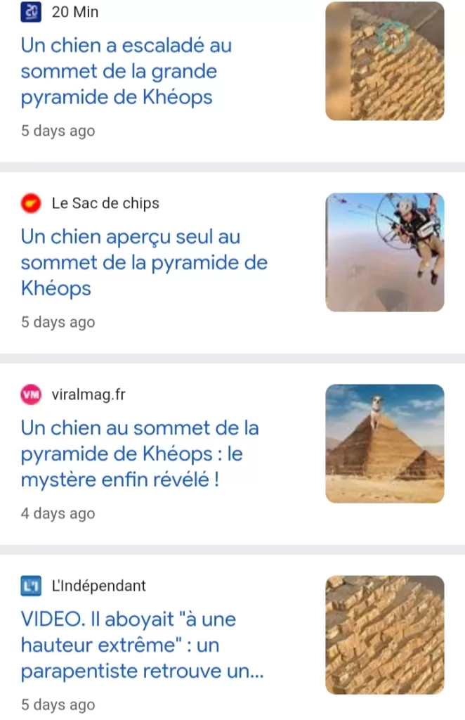 Un chien fait la Une de la presse 3 - Le Progrès Egyptien
