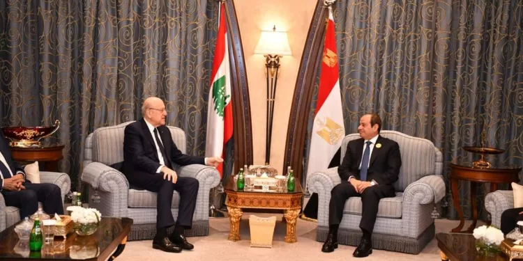 Al-Sissi s'entretient avec Mikati 1 - Le Progrès Egyptien