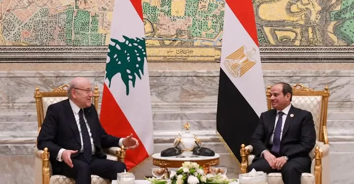 Réunion du Président avec le chef du gouvernement libanais 1 - Le Progrès Egyptien
