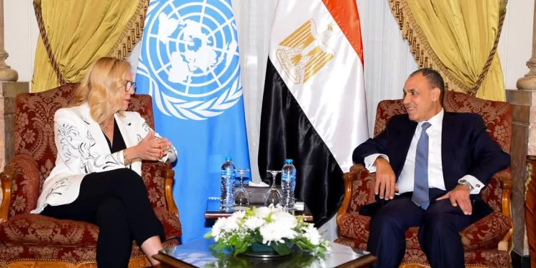 Abdel Aati reçoit la coordonnatrice en chef des Nations Unies pour les affaires humanitaires et la reconstruction de Gaza 1 - Le Progrès Egyptien