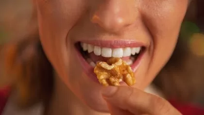 Manger des noix le soir: Pourquoi c'est bon ? 1 - Le Progrès Egyptien Closeup on young housewife eating walnuts