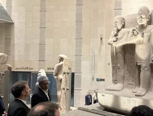 Le président Macron commence sa visite par une tournée au GME 1 - Le Progrès Egyptien