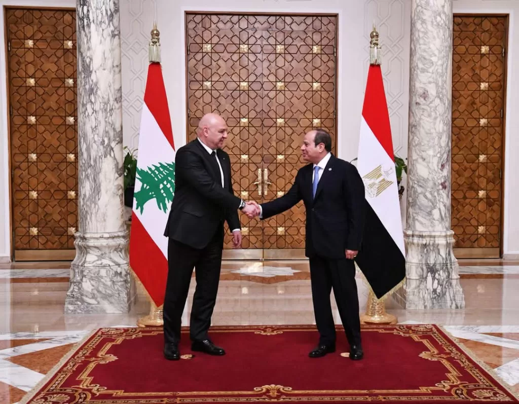 Al-Sissi reçoit le président libanais Aoun 6 - Le Progrès Egyptien Al-Sissi reçoit le président libanais Aoun 5 - Le Progrès Egyptien