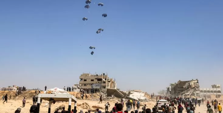 Largages d'aide sur Gaza 1 - Le Progrès Egyptien