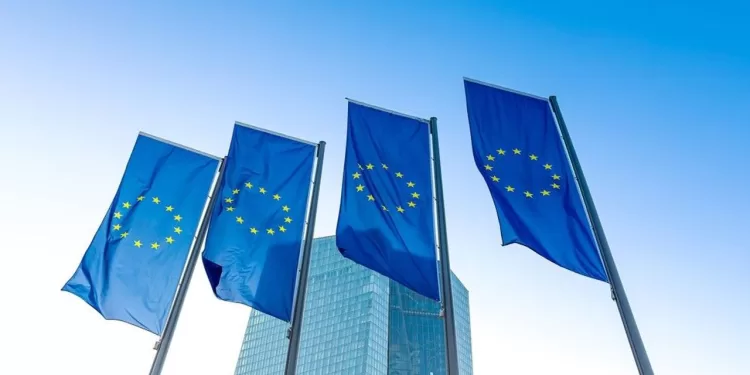 European flag in Frankfurt, Germany