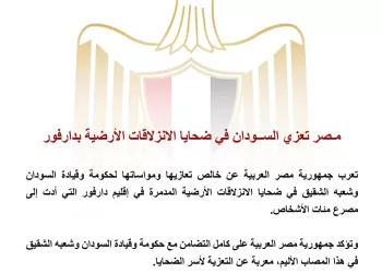 L’Égypte exprime sa solidarité avec le Soudan après les glissements de terrain meurtriers au Darfour