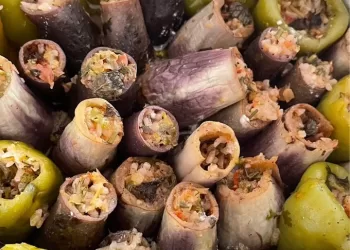 Aubergines et poivrons farcis