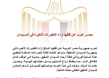 L'Égypte exprime sa profonde inquiétude face aux récents développements au Soudan 3 - Le Progrès Egyptien L’Égypte exprime sa profonde inquiétude face aux récents développements au Soudan