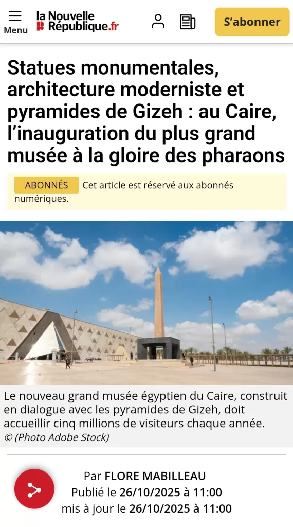 L'inauguration du GME à la une de la presse internationale 22 - Le Progrès Egyptien L'inauguration du GME à la une de la presse internationale 21 - Le Progrès Egyptien