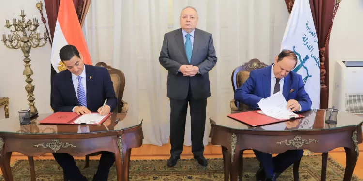 Le Conseil d’État signe un protocole de coopération avec l’Académie Sadate pour renforcer les compétences de ses magistrats 2 - Le Progrès Egyptien Le Conseil d’État signe un protocole de coopération avec l’Académie Sadate pour renforcer les compétences de ses magistrats 1 - Le Progrès Egyptien