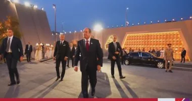 Le président Al-Sissi arrive au site du GME et accueille les hôtes éminents 2 - Le Progrès Egyptien Le président Al-Sissi arrive au site du GME et accueille les hôtes éminents 1 - Le Progrès Egyptien