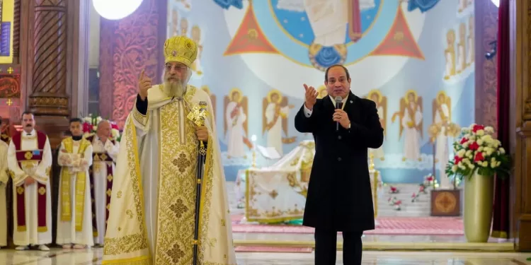 Al-Sissi présente ses vœux de Noël à la cathédrale de la Nativité du Christ (Photos) 1 - Le Progrès Egyptien