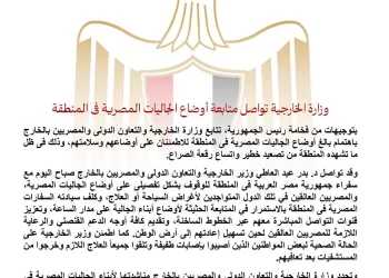 Escalade régionale : L’Égypte intensifie le suivi de ses ressortissants et appelle à la vigilance