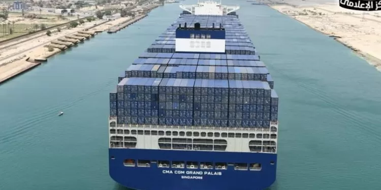 Le canal de Suez confirme son leadership mondial: Traversée du porte-conteneurs géant "CMA CGM GRAND PALAIS" 1 - Le Progrès Egyptien