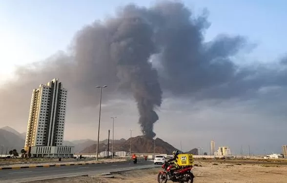 Incendie à Fujairah après une attaque de drone 1 - Le Progrès Egyptien