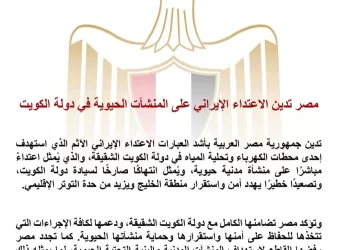 L’Égypte condamne l’attaque iranienne contre des infrastructures vitales au Koweït 4 - Le Progrès Egyptien L’Égypte condamne l’attaque iranienne contre des infrastructures vitales au Koweït