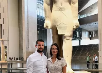 Le Président du Monténégro et son épouse visitent le Grand Musée égyptien