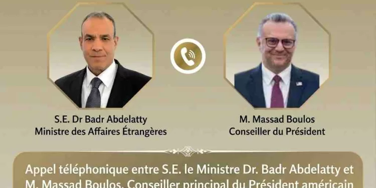 Crise libyenne : Badr Abdelatty s'entretient avec le conseiller de la Maison-Blanche, Massad Boulos 2 - Le Progrès Egyptien Crise libyenne : Badr Abdelatty s'entretient avec le conseiller de la Maison-Blanche, Massad Boulos 1 - Le Progrès Egyptien