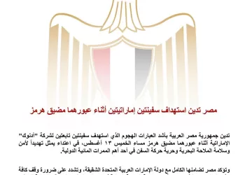 L’Égypte condamne le ciblage de 2 navires émiratis, à leur traversée du détroit d’Ormuz