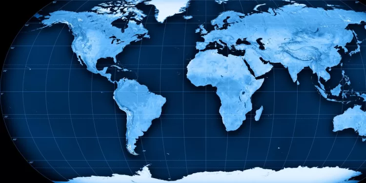 L'ONU adopte une résolution en faveur de la projection cartographique "Equal Earth" sur les cartes du monde 1 - Le Progrès Egyptien 3D render and image composing: Topographic World Map on Eckert III Projection. Including rivers and accurate longitude/latitude lines. Very high resolution available! High quality relief structure!Relief texture and satellite images courtesy of NASA. Further data source courtesy of CIA World Data Bank II database.Related images: